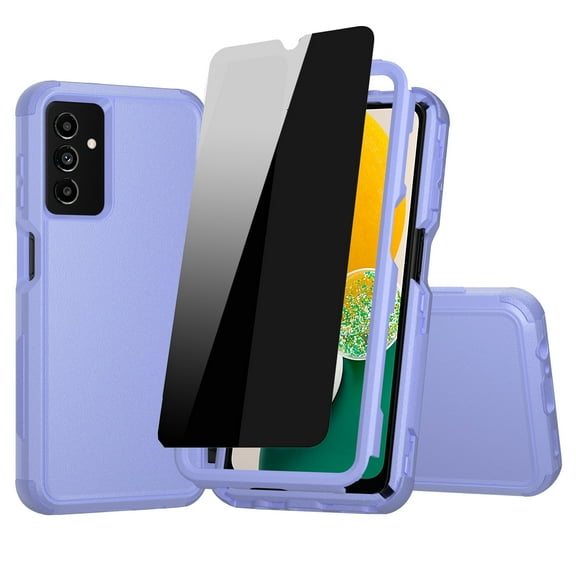 NIFFPD Galaxy A13 5G Case with Screen Protector (Anti Spy Privacy) Shockproof Drop Protection Cover for Samsung Galaxy A13 5G Light Purple