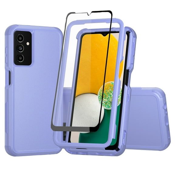 NIFFPD Galaxy A13 5G Case with Screen Protector Shockproof Drop Protection Cover for Samsung Galaxy A13 5G Light Purple