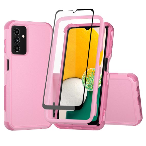 NIFFPD Galaxy A13 5G Case with Screen Protector Shockproof Drop Protection Cover for Samsung Galaxy A13 5G Pink