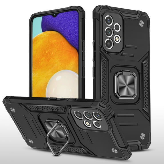 NIFFPD Galaxy A33 Case, Samsung A33 Case Ring Kickstand Hard PC Soft TPU Phone Cover for Samsung Galaxy A33 5G Black
