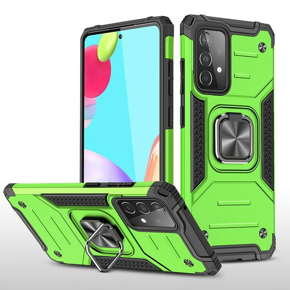 NIFFPD Galaxy A52 Case, Samsung A52 Case Ring Kickstand Hard PC Soft TPU Phone Cover for Samsung Galaxy A52 5G Green