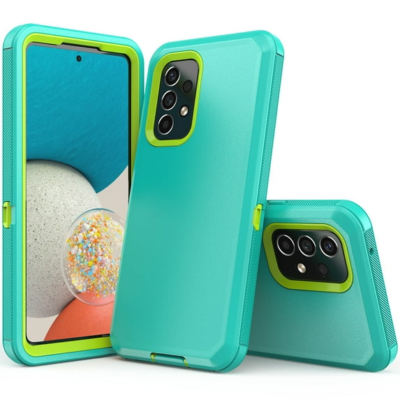 NIFFPD Galaxy A53 5G Case, Samsung A53 5G Case, Dual Layer Heavy-Duty Rugged Shockproof Anti-Drop Protective Case for Samsung Galaxy A53 5G Green&Yellow
