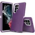 thumbnail image 1 of NIFFPD Galaxy S22 Ultra Case, Samsung S22 Ultra Case, Dual Layer Heavy-Duty Rugged Shockproof Anti-Drop Protective Case for Samsung Galaxy S22 Ultra 5G Purple&White, 1 of 7