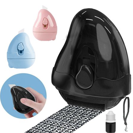 NIFFPD Identity Protection Roller Stamps, Security Prevention Confidential Roller Stamps for Data Barcode ID Privacy Easy for Guard Personal Information Blockout Black
