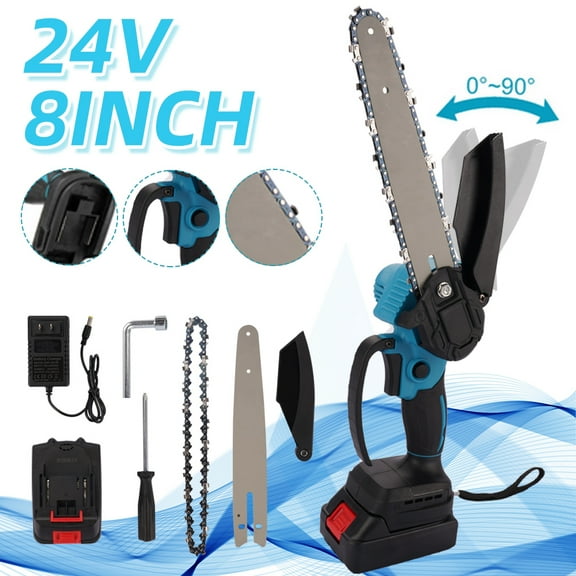 NIFFPD Mini Chainsaw, Electric Chainsaw,8 Inch mini chainsaw Cordless,Brushless Handheld Electric Chainsaw for Wood Cutting Tree Trimming (Battery Included) Black