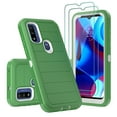 thumbnail image 1 of NIFFPD Moto G Pure Case, Moto G Power 2022 Case with Screen Protector Dual Layer Rugged Shockproof Anti-Drop Green&White, 1 of 6