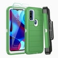 thumbnail image 1 of NIFFPD Moto G Pure Case, Moto G Power 2022 Case with Screen Protector Dual Layer Rugged Shockproof Anti-Drop with Belt-Clip Holster Green&White, 1 of 6