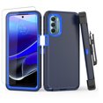 thumbnail image 1 of NIFFPD Moto G Stylus 5G 2022 Case with Screen Protector Full Body Shockproof Phone Cover with Belt-Clip Holster Dark blue&Blue, 1 of 7