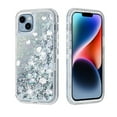 thumbnail image 1 of NIFFPD Phone Case iPhone 14 Plus Bling Glitter Quicksand Sparkle Clear & Shockproof Protective Cover iPhone 14 Plus 6.7" Silver, 1 of 7