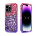 thumbnail image 1 of NIFFPD Phone Case iPhone 14 Pro Bling Glitter Quicksand Sparkle Clear & Shockproof Protective Cover iPhone 14 Pro 6.1" Red+Purple, 1 of 6
