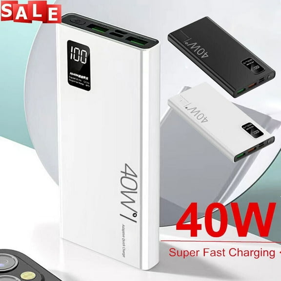 NIFFPD Power Bank 20000mAh Portable Fast Charger External Battery Backup for All CellPhones, Tablets, and Electronic Devices White