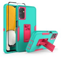 NIFFPD Samsung A13 5G, Galaxy A13 5G Case with Screen Protector Magnetic Kickstand Car Mount Protection Case Cover for Samsung Galaxy A13 5G Green&Rose red