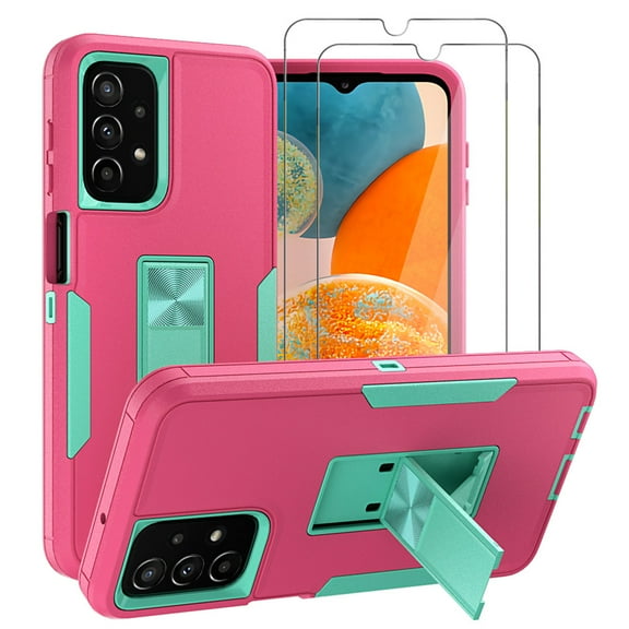 NIFFPD Samsung A23 5G, Galaxy A23 5G Case with Screen Protector Magnetic Kickstand Car Mount Protection Case Cover for Samsung Galaxy A23 5G Rose red&Green