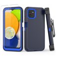 thumbnail image 1 of NIFFPD Samsung Galaxy A03 Case with Screen Protector Full-Body Shockproof Phone Case for Galaxy A03 with Belt-Clip Holster Blue&Blue, 1 of 7