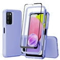 thumbnail image 1 of NIFFPD Samsung Galaxy A03S Case with Screen Protector (Black Border) Tough Rugged Shockproof Protective Phone Case for Galaxy A03S Purple, 1 of 8