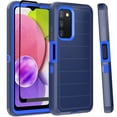 thumbnail image 1 of NIFFPD Samsung Galaxy A03S Case with Screen Protector Tough Rugged Shockproof Protective Phone Case for Galaxy A03S Dark Blue, 1 of 5