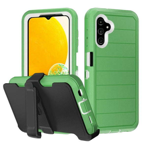 NIFFPD Samsung Galaxy A13 5G Case with Belt-Clip Holster, Heavy Duty Drop Protection Shockproof Protective for Samsung Galaxy A13 5G Black Green&White
