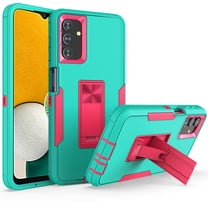 NIFFPD Samsung Galaxy A13 5G Case, Heavy Duty Shockproof Phone Case with Kickstand Support Car Mount Green&Rose Red