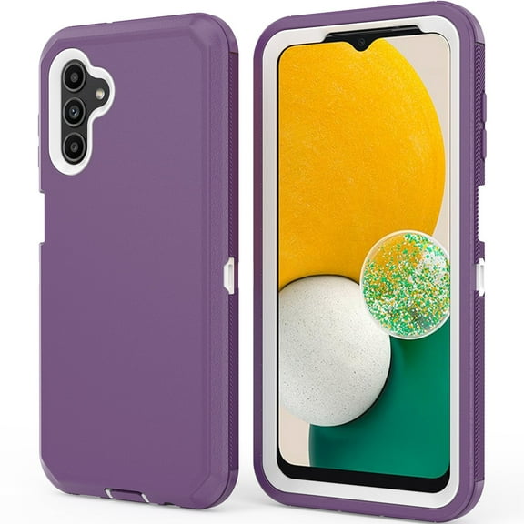 NIFFPD Samsung Galaxy A13 5G Case TPU+PC Heavy Duty Hard Shockproof Armor Protector Case Compatible with Samsung Galaxy A13 5G (Purple+White)