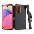 thumbnail image 1 of NIFFPD Samsung Galaxy A33 5G Case with Screen Protector Full-Body Shockproof Phone Case for Galaxy A33 5G with Belt-Clip Holster Black&Orange, 1 of 7