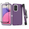 thumbnail image 1 of NIFFPD Samsung Galaxy A33 5G Case with Screen Protector Full-Body Shockproof Phone Case for Galaxy A33 5G with Belt-Clip Holster Purple&White, 1 of 7