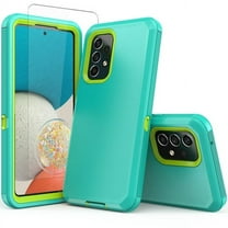 NIFFPD Samsung Galaxy A53 5G Case with Screen Protector Full-Body Shockproof Phone Case for Galaxy A53 5G Green&Yellow