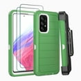 thumbnail image 1 of NIFFPD Samsung Galaxy A53 5G Case with Screen Protector Tough Rugged Shockproof Protective Phone Case with Belt-Clip Holster Green&White, 1 of 6