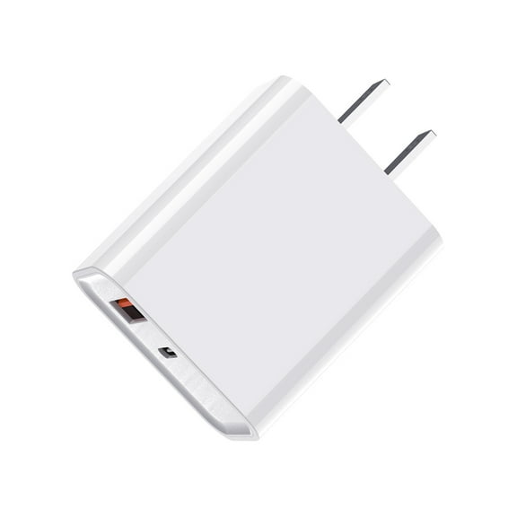 NIFFPD USB Charger 18W Wall Charger Dual-Port Fast Charger PD/QC3.0 USB Wall Charger, Portable USB C Charger for iPhone，Samsung, LG, Moto, Android Phones White