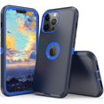 thumbnail image 1 of NIFFPD iPhone 12 /12 Pro Case, Heavy Duty Magnetic Kickstand Car Mount Protection Phone Case Cover for iPhone 12 /12 Pro Dark Blue&Blue, 1 of 5