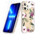 thumbnail image 1 of NIFFPD iPhone 13 Pro Case with Screen Protector+ Camera Lens Protector Soft & Flexible TPU Shockproof Cover Case for Women Flower Pattern Design Phone Case, 1 of 7