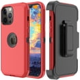 thumbnail image 1 of NIFFPD iPhone 13 Pro Case with Belt-Clip Holster, Heavy Duty Hard Shockproof Protective Phone Case for iPhone 13 Pro 6.1" Red+Black, 1 of 6
