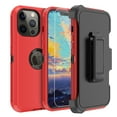 thumbnail image 1 of NIFFPD iPhone 13 Pro Max Case with Belt-Clip Holster, Heavy Duty Hard Shockproof Protective Phone Case for iPhone 13 Pro Max 6.7" with Screen Protector Red+Black, 1 of 7