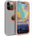 thumbnail image 1 of NIFFPD iPhone 13 Pro Max Case with Screen Protector, Heavy Duty Hard Shockproof Protective Phone Case for iPhone 13 Pro Max 6.7" Gray+Orange, 1 of 4