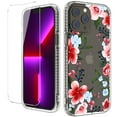 thumbnail image 1 of NIFFPD iPhone 13 Pro with Screen Protector Clear Flower Soft & Flexible Shockproof Cover iPhone 13 Pro Case for Women Catharanthus Pink, 1 of 7
