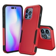 NIFFPD iPhone 14 Case, Shockproof Full Coverage Protective Cover Phone Case for iPhone 14 6.1" Red+Black