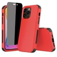 thumbnail image 1 of NIFFPD iPhone 14 Case with Screen Protector（Anti Spy Privacy）, Heavy Duty Hard Shockproof Phone Case for iPhone 14 6.1" Red+Black, 1 of 3