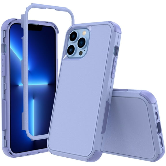 NIFFPD iPhone 14 Max Case, Shockproof Full Coverage Protective Cover Phone Case for iPhone 14 Max 6.7" Light Purple