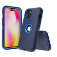 thumbnail image 1 of NIFFPD iPhone 14 Plus Case, Heavy Duty Hard Shockproof Protective Phone Case for iPhone 14 Plus 6.7" Dark Blue+Blue, 1 of 3
