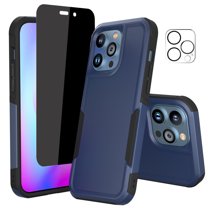 NIFFPD iPhone 14 Plus Case with Screen Protector（Anti Spy Privacy）   Camera Lens Protector, Shockproof Full Coverage Protective Cover Phone Case for iPhone 14 Plus 6.7" Blue