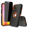 thumbnail image 1 of NIFFPD iPhone 14 Plus Case with Screen Protector （Anti Spy Privacy）, Heavy Duty Hard Shockproof Protective Phone Case for iPhone 14 Plus 6.7" Black+Orange, 1 of 7