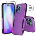 thumbnail image 1 of NIFFPD iPhone 14 Plus Case with Screen Protector + Camera Lens Protector, Shockproof Full Coverage Protective Cover Phone Case for iPhone 14 Plus 6.7" Purple, 1 of 3