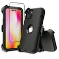 thumbnail image 1 of NIFFPD iPhone 14 Plus Case with Screen Protector + Belt-Clip Holster, Heavy Duty Hard Shockproof Phone Case for iPhone 14 Plus 6.7" Black, 1 of 8