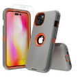 thumbnail image 1 of NIFFPD iPhone 14 Plus Case with Screen Protector, Heavy Duty Hard Shockproof Protective Phone Case for iPhone 14 Plus 6.7" Gray+Orange, 1 of 3
