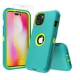 thumbnail image 1 of NIFFPD iPhone 14 Plus Case with Screen Protector, Heavy Duty Hard Shockproof Protective Phone Case for iPhone 14 Plus 6.7" Green+Yellow, 1 of 3