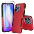 thumbnail image 1 of NIFFPD iPhone 14 Plus Case with Screen Protector, Shockproof Full Coverage Protective Cover Phone Case for iPhone 14 Plus 6.7" Red+Black, 1 of 7