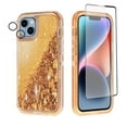 thumbnail image 1 of NIFFPD iPhone 14 Plus with Screen Protector + Camera Lens Protector, Bling Glitter Quicksand Sparkle Clear & Shockproof Protective Cover iPhone 14 Plus 6.7" Rose+Gold, 1 of 6