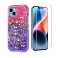 thumbnail image 1 of NIFFPD iPhone 14 Plus with Screen Protector, Bling Glitter Quicksand Sparkle Clear & Shockproof Protective Cover iPhone 14 Plus 6.7" Red+Purple, 1 of 6