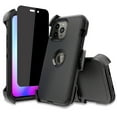 thumbnail image 1 of NIFFPD iPhone 14 Pro Case with Screen Protector（Anti Spy Privacy） + Belt-Clip Holster, Heavy Duty Hard Shockproof Phone Case for iPhone 14 Pro 6.1" Black, 1 of 8