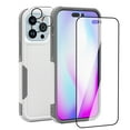 thumbnail image 1 of NIFFPD iPhone 14 Pro Case with Screen Protector + Camera Lens Protector, Shockproof Full Coverage Protective Cover Phone Case for iPhone 14 Pro 6.1" White&Gray, 1 of 2