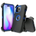 thumbnail image 1 of NIFFPD iPhone 14 Pro Case with Belt-Clip Holster , Heavy Duty Hard Shockproof Protective Phone Case for iPhone 14 Pro 6.1" Black+Dark Blue, 1 of 4